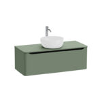 VitrA Integra Round Lavabo Dolabı, 120 cm, Bir Çekmeceli, Çanak Lavabo Uyumlu, Mat Yeşil, Lavabosuz - Görsel 2