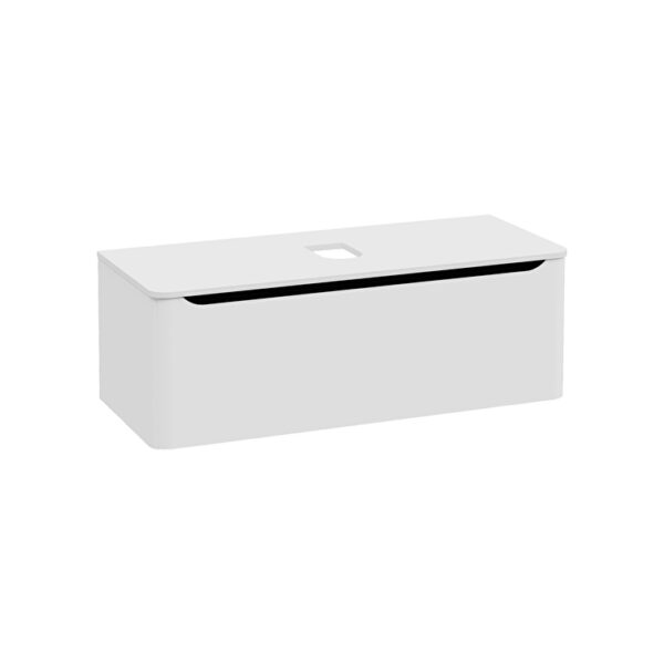 VitrA Integra Round Lavabo Dolabı, 120 cm, Bir Çekmeceli, Çanak Lavabo Uyumlu, Mat Açık Gri, Lavabosuz