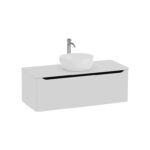 VitrA Integra Round Lavabo Dolabı, 120 cm, Bir Çekmeceli, Çanak Lavabo Uyumlu, Mat Açık Gri, Lavabosuz - Görsel 2