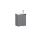 VitrA Root Groove Lavabo Dolabı, 45 cm, Bir Kapaklı, Dar, Köşeli Lavabo, Mat Gri, Sol