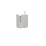 VitrA Root Flat Lavabo Dolabı, 45 cm, Bir Kapaklı, Dar, Köşeli Lavabo, Parlak İnci Grisi, Sağ - Görsel 3