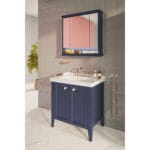VitrA Valarte Neo Dolaplı Ayna, 80 cm, Üç Kapaklı, Aydınlatmalı, Çelik Mavisi - Görsel 4