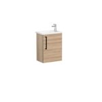 VitrA Root Flat Lavabo Dolabı, 45 cm, Bir Kapaklı, Dar, Köşeli Lavabo, Doğal Meşe, Sağ - Görsel 2