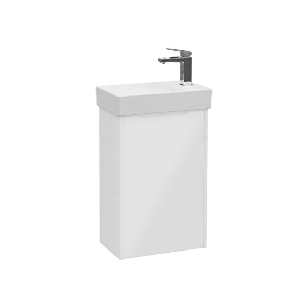 VitrA Integra Square Lavabo Dolabı, 45 cm, Bir Kapaklı, Dar, Parlak Beyaz, Sağ
