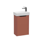 VitrA Integra Square Lavabo Dolabı, 45 cm, Bir Kapaklı, Dar, Mat Kırmızı, Sağ