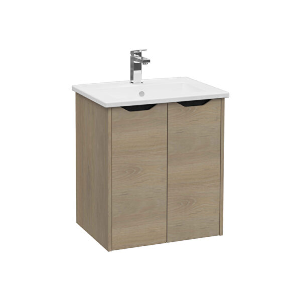 VitrA Integra Square Lavabo Dolabı, 60 cm, İki Kapaklı, Altın Meşe
