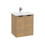 VitrA Integra Square Lavabo Dolabı, 60 cm, İki Kapaklı, Altın Meşe - Görsel 2