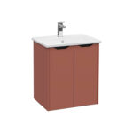 VitrA Integra Square Lavabo Dolabı, 60 cm, İki Kapaklı, Mat Kırmızı