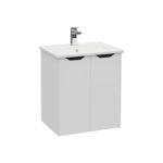 VitrA Integra Square Lavabo Dolabı, 60 cm, İki Kapaklı, Mat Açık Gri - Görsel 2
