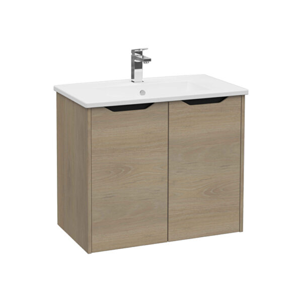 VitrA Integra Square Lavabo Dolabı, 80 cm, İki Kapaklı, Altın Meşe
