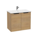 VitrA Integra Square Lavabo Dolabı, 80 cm, İki Kapaklı, Altın Meşe - Görsel 3