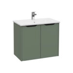 VitrA Integra Square Lavabo Dolabı, 80 cm, İki Kapaklı, Mat Yeşil