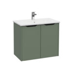 VitrA Integra Square Lavabo Dolabı, 80 cm, İki Kapaklı, Mat Yeşil - Görsel 3