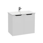 VitrA Integra Square Lavabo Dolabı, 80 cm, İki Kapaklı, Mat Açık Gri - Görsel 3