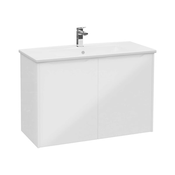 VitrA Integra Square Lavabo Dolabı, 100 cm, İki Kapaklı, Parlak Beyaz