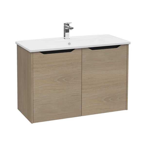VitrA Integra Square Lavabo Dolabı, 100 cm, İki Kapaklı, Altın Meşe
