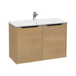 VitrA Integra Square Lavabo Dolabı, 100 cm, İki Kapaklı, Altın Meşe - Görsel 3