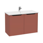 VitrA Integra Square Lavabo Dolabı, 100 cm, İki Kapaklı, Mat Kırmızı - Görsel 3