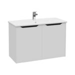 VitrA Integra Square Lavabo Dolabı, 100 cm, İki Kapaklı, Mat Açık Gri