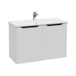 VitrA Integra Square Lavabo Dolabı, 100 cm, İki Kapaklı, Mat Açık Gri - Görsel 3