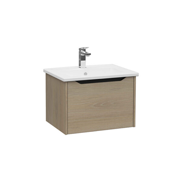 VitrA Integra Square Lavabo Dolabı, 60 cm, Bir Çekmeceli, Altın Meşe