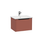 VitrA Integra Square Lavabo Dolabı, 60 cm, Bir Çekmeceli, Mat Kırmızı - Görsel 2