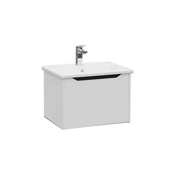 VitrA Integra Square Lavabo Dolabı, 60 cm, Bir Çekmeceli, Mat Açık Gri
