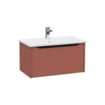 VitrA Integra Square Lavabo Dolabı, 80 cm, Bir Çekmeceli, Mat Kırmızı