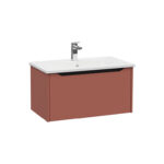 VitrA Integra Square Lavabo Dolabı, 80 cm, Bir Çekmeceli, Mat Kırmızı - Görsel 3