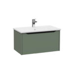 VitrA Integra Square Lavabo Dolabı, 80 cm, Bir Çekmeceli, Mat Yeşil