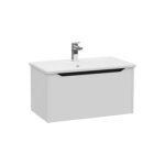 VitrA Integra Square Lavabo Dolabı, 80 cm, Bir Çekmeceli, Mat Açık Gri