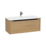 VitrA Integra Square Lavabo Dolabı, 100 cm, Bir Çekmeceli, Altın Meşe - Görsel 3