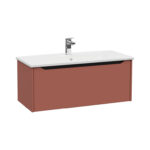 VitrA Integra Square Lavabo Dolabı, 100 cm, Bir Çekmeceli, Mat Kırmızı - Görsel 3