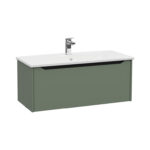 VitrA Integra Square Lavabo Dolabı, 100 cm, Bir Çekmeceli, Mat Yeşil - Görsel 2