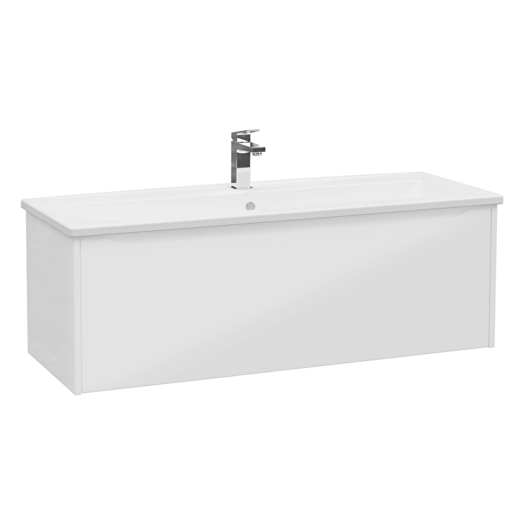 80156-1.jpg VitrA Integra Square Lavabo Dolabı, 120 cm, Bir Çekmeceli, Parlak Beyaz - Görsel 1