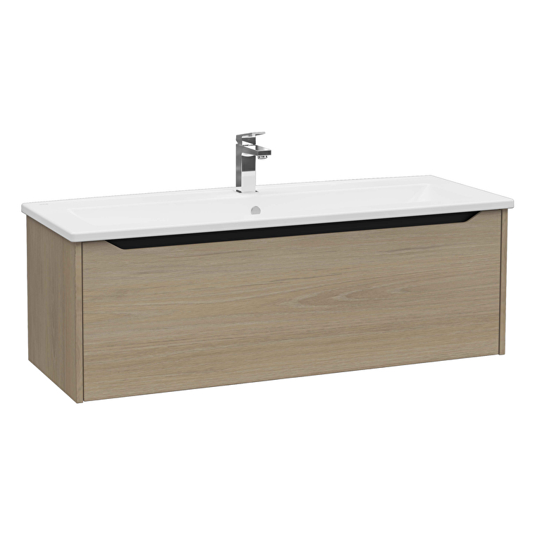 80159-1.jpg VitrA Integra Square Lavabo Dolabı, 120 cm, Bir Çekmeceli, Altın Meşe - Görsel 1