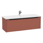 VitrA Integra Square Lavabo Dolabı, 120 cm, Bir Çekmeceli, Mat Kırmızı