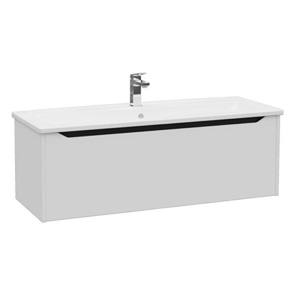 VitrA Integra Square Lavabo Dolabı, 120 cm, Bir Çekmeceli, Mat Açık Gri