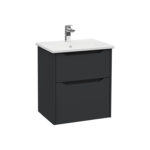 VitrA Integra Square Lavabo Dolabı, 60 cm, İki Çekmeceli , Mat Grafit - Görsel 2