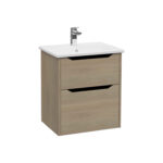 VitrA Integra Square Lavabo Dolabı, 60 cm, İki Çekmeceli , Altın Meşe