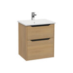 VitrA Integra Square Lavabo Dolabı, 60 cm, İki Çekmeceli , Altın Meşe - Görsel 2