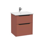VitrA Integra Square Lavabo Dolabı, 60 cm, İki Çekmeceli , Mat Kırmızı