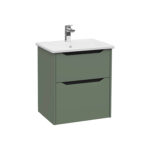 VitrA Integra Square Lavabo Dolabı, 60 cm, İki Çekmeceli , Mat Yeşil