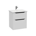 VitrA Integra Square Lavabo Dolabı, 60 cm, İki Çekmeceli , Mat Açık Gri - Görsel 2