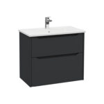 VitrA Integra Square Lavabo Dolabı, 80 cm, İki Çekmeceli , Mat Grafit - Görsel 2