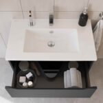 VitrA Integra Square Lavabo Dolabı, 80 cm, İki Çekmeceli , Mat Grafit - Görsel 5