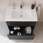 VitrA Integra Square Lavabo Dolabı, 80 cm, İki Çekmeceli , Mat Grafit - Görsel 4