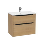 VitrA Integra Square Lavabo Dolabı, 80 cm, İki Çekmeceli , Altın Meşe - Görsel 2