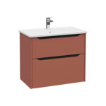 VitrA Integra Square Lavabo Dolabı, 80 cm, İki Çekmeceli , Mat Kırmızı - Görsel 2