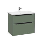 VitrA Integra Square Lavabo Dolabı, 80 cm, İki Çekmeceli , Mat Yeşil